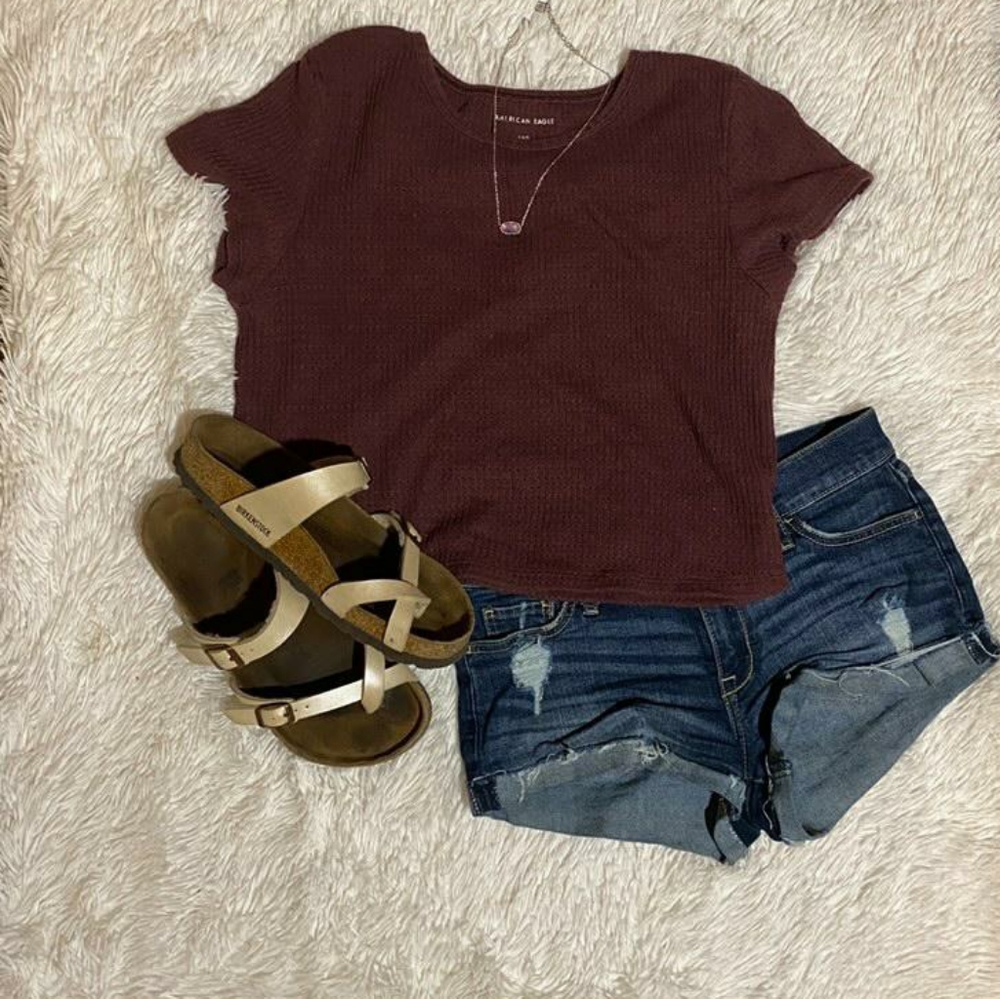 Purple American Eagle crop top